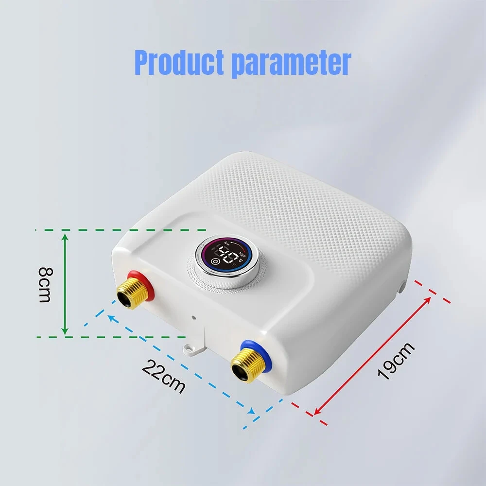 (image for) 4000W / 6500W Instantaneous Water Heater Knob Wall Mounted Electric Heaters Variable Frequency Instant Knob Electric Water Heater for Bathroom Shower Kitchen